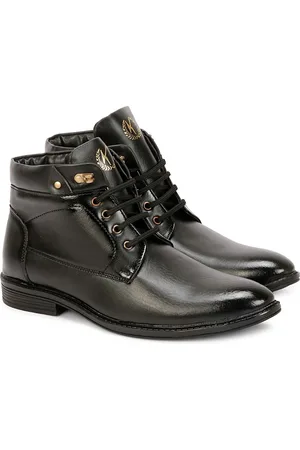 Kraasa Men Textured Mid-Top Regular Boots