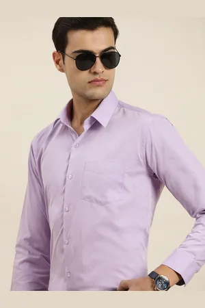 HANCOCK Solid Chambray Slim Fit Wrinkle Resistant Long Sleeves Formal Shirt