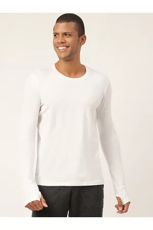 FREECULTR Men White Solid Anti Microbial Cotton Lounge T-shirt