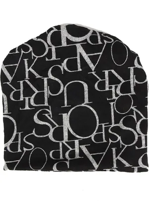 iSWEVEN Unisex Black & White Printed Beanie