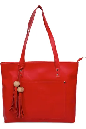 Bagsy Malone Red PU Shopper Tote Bag