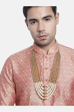 I Jewels Men Gold-Toned & White Gold-Plated Layered Necklace