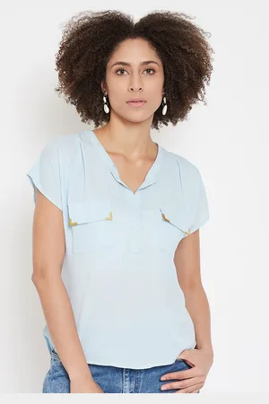 La Zoire Women Blue Solid Top
