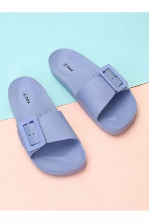 Max Collection Women Open Toe Sliders With Buckles