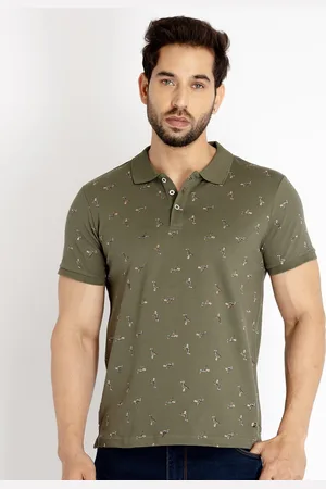 Status Quo Men Printed Polo Collar Cotton T-shirt