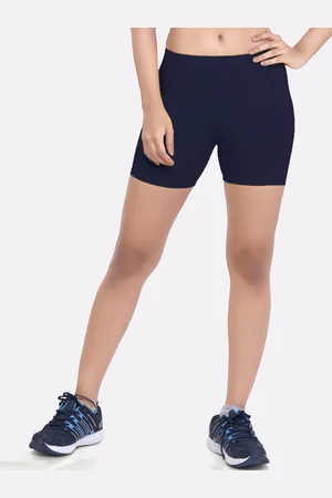 LAASA  SPORTS Women Blue Skinny Fit Training or Gym Sports Shorts