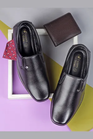 ACTION Men Black Solid Slip-On Formal Shoes