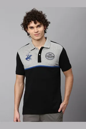 Beverly Hills Polo Club Colourblocked Polo Collar Pure Cotton T-shirt