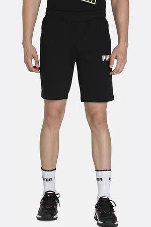 PUMA Men Wavy Graphic Logo Cotton Shorts