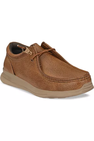 CARLO ROMANO Men Khaki Solid Leather Derbys
