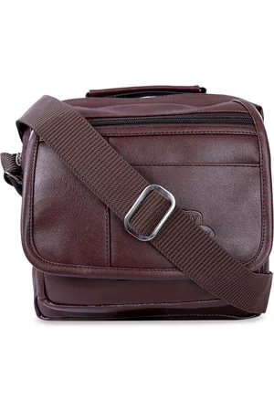 Leather World Unisex Brown Solid Messenger Bag