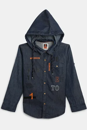 V-Mart Boys Hooded Cotton Casual Shirt