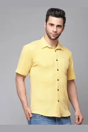 Rigo Men Slim Fit Waffle Textured Cotton Knit Casual Shirt