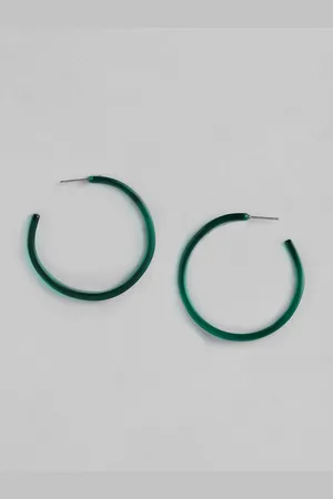 justpeachy Green Circular Neon Hoop Earrings