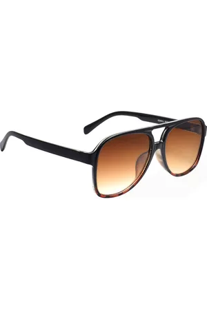 Peter Jones Eyewear Unisex Brown Lens Square Sunglasses with UV Protected Lens 98061BDA
