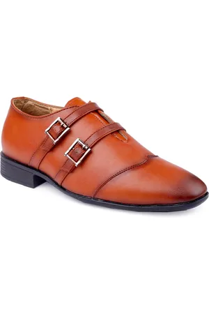 Kraasa Men Textured Formal Monk Shoes