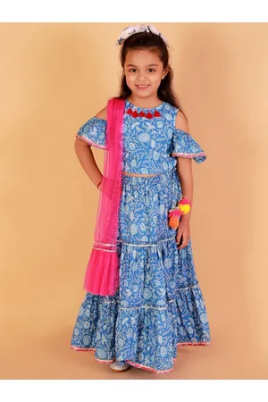 Girls Lengha & Blouse Stitch Cotton Lehenga Choli For Kids Baby Chaniya  Choli KL | eBay