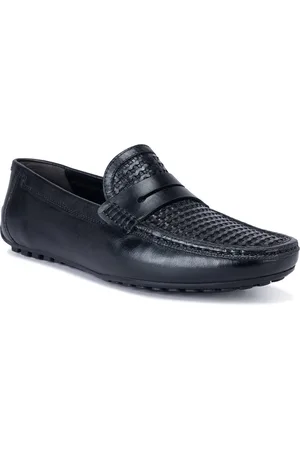 ROSSO BRUNELLO Men Textured Leather Formal Slip On Loafers