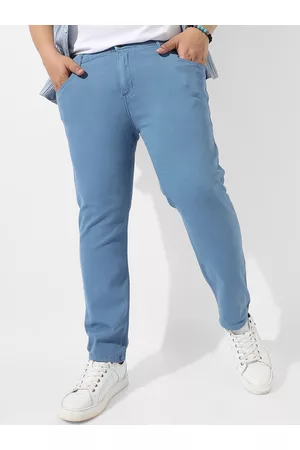 Instafab Men Mid Rise Clean Look Relaxed Fit Stretchable Cropped Jeans
