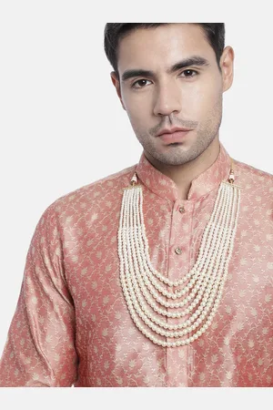 I Jewels Men White Gold-Plated Layered Necklace