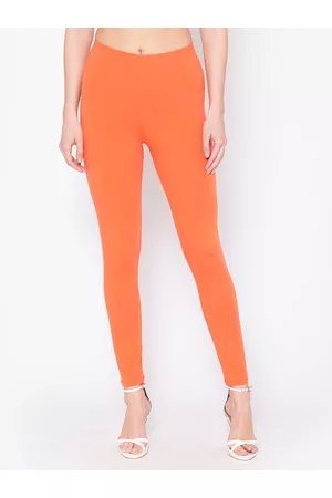 GROVERSONS Paris Beauty Women Coral Solid Cotton Ankle Length Legging