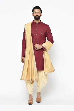 KISAH Men Mandarin Collar Zari Indowestern Sherwani Set
