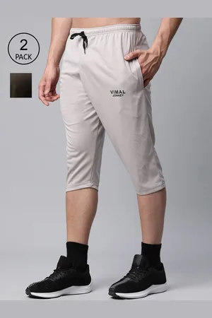 VIMAL JONNEY Men Grey Melange Training or Gym Cargo Shorts - Pack of 2