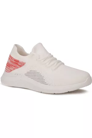 North Star Women White Woven Design Sneakers