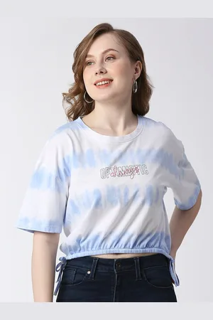 Pepe Jeans Tie & Dye Dyed Drop-Shoulder Sleeves Crop Cotton T-shirt