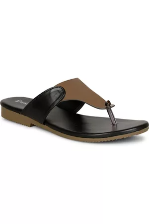 Denill Women Grey Colourblocked Open Toe Flats