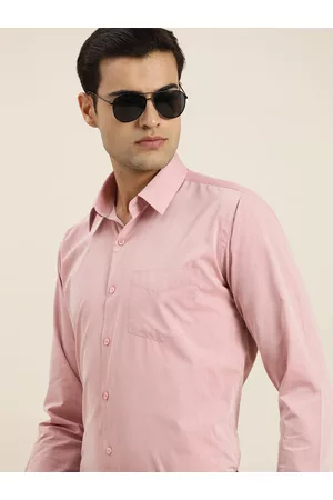 HANCOCK Solid Chambray Slim Fit Wrinkle Resistant Long Sleeves Formal Shirt