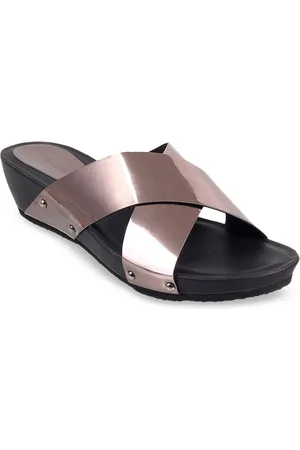 Buy Mochi Gun Metal Toe Ring Sandals for Women at Best Price