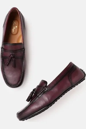Louis Philippe Men Leather Tasselled Detail Driving Shoes