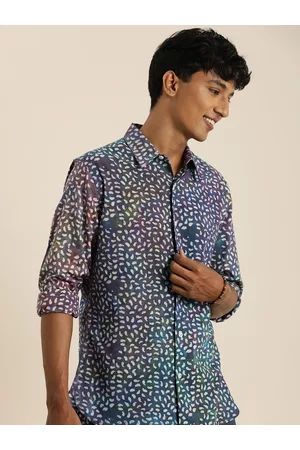 Taavi Men Pure Cotton Geometric Printed Rangen Dabu Casual Shirt