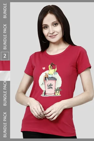 Chozi Pack Of 2 Printed Bio Finish Running Cotton T-shirt