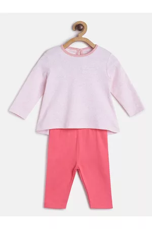 MINI KLUB Girls Pink & Coral Top with Pyjamas