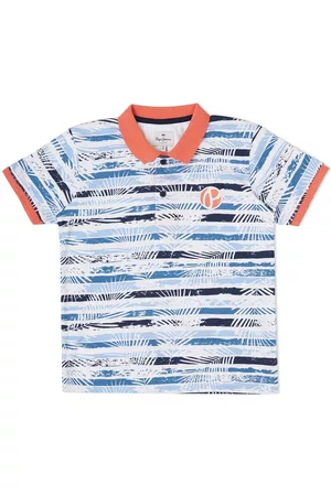 Pepe Jeans Boys Polo Collar Tropical Printed Cotton T-shirt