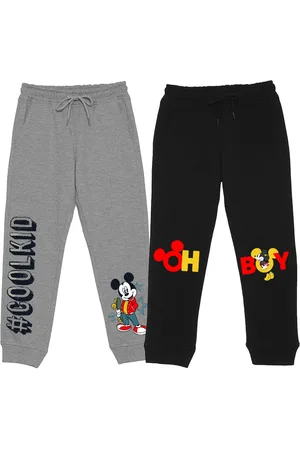 Wear Your Mind Kids Pack Of 2 Mickey Mouse Character Printed Cotton Joggers