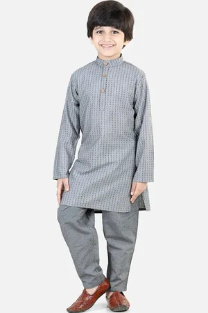 BownBee Boys Thread Work Pure Cotton Kurta with Pyjamas