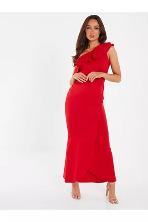 Quiz Women Maxi Dresses - One Shoulder Ruffles Maxi Dress