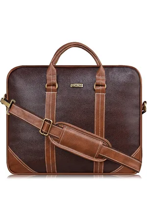 Lorem Unisex Brown & Tan Textured Laptop Bag