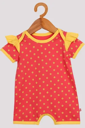 Nino Bambino Infant Girls Printed Pure Organic Cotton Rompers
