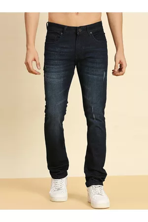 Buy Moda Rapido Men Ankle Length Slim Tapered Fit Blue Heavy