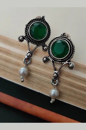 Binnis Wardrobe Green Contemporary Drop Earrings