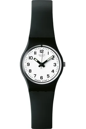 Swatch Unisex White Dial & Black Ceramic Straps Analogue Watch
