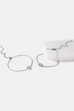 SHAYA Women Pack of 2 925 Sterling Silver Anklet