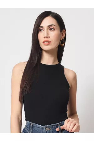 CHARMGAL Round Neck Sleeveless Eco Liva Modal Fitted Top