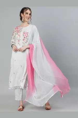 Ishin Floral Embroidered Gotta Patti Kurta with Trousers & Dupatta