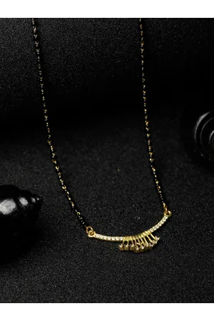 Priyaasi Gold-Plated 925 Sterling Silver & White AD-Studded Mangalsutra