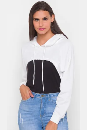 Globus Women Off White Hooded Sweatshirt